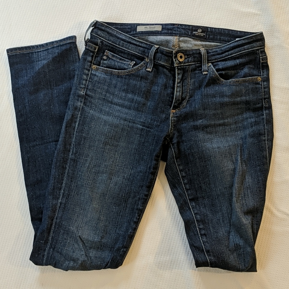 AG The Stevie Slim Straight Jeans Dark Wash Sz 26R